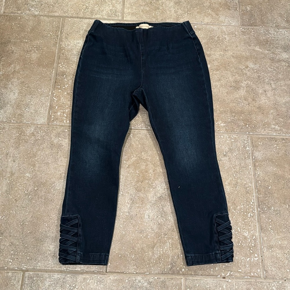 Soft Surroundings Ultimate Denim Jacinto Cropped Jeans Blue‎ 2EW24 Small